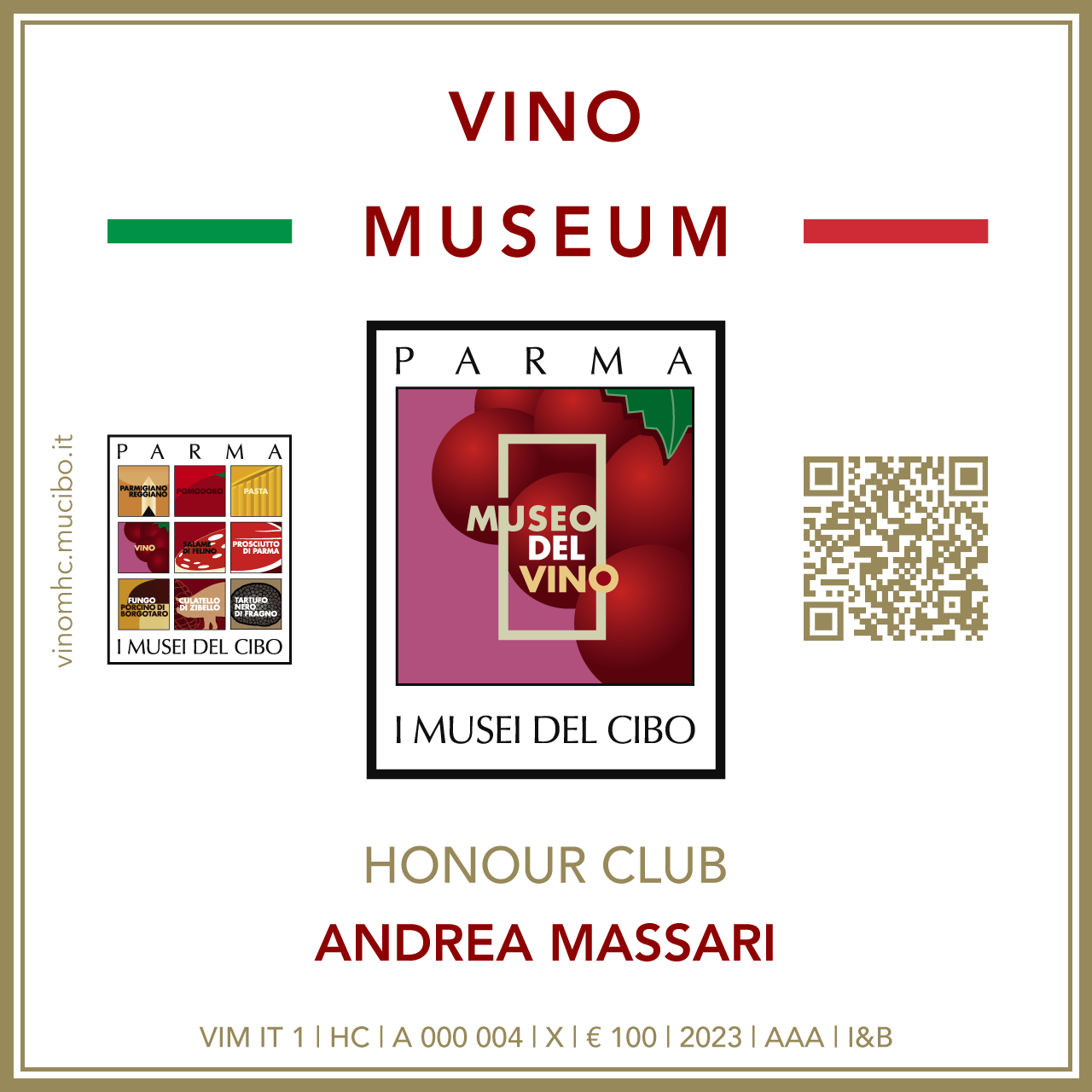 Vino Museum Honour Club - Token Id A 000 004 - ANDREA MASSARI
