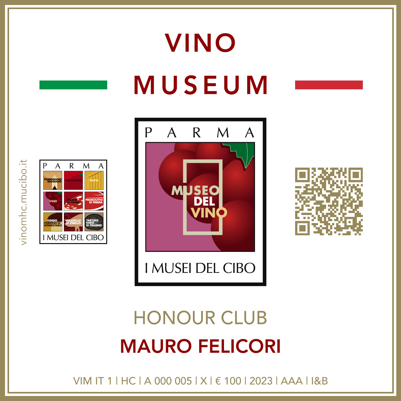 Vino Museum Honour Club - Token Id A 000 005 - MAURO FELICORI